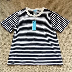 Navy and White Striped Kids Shirt